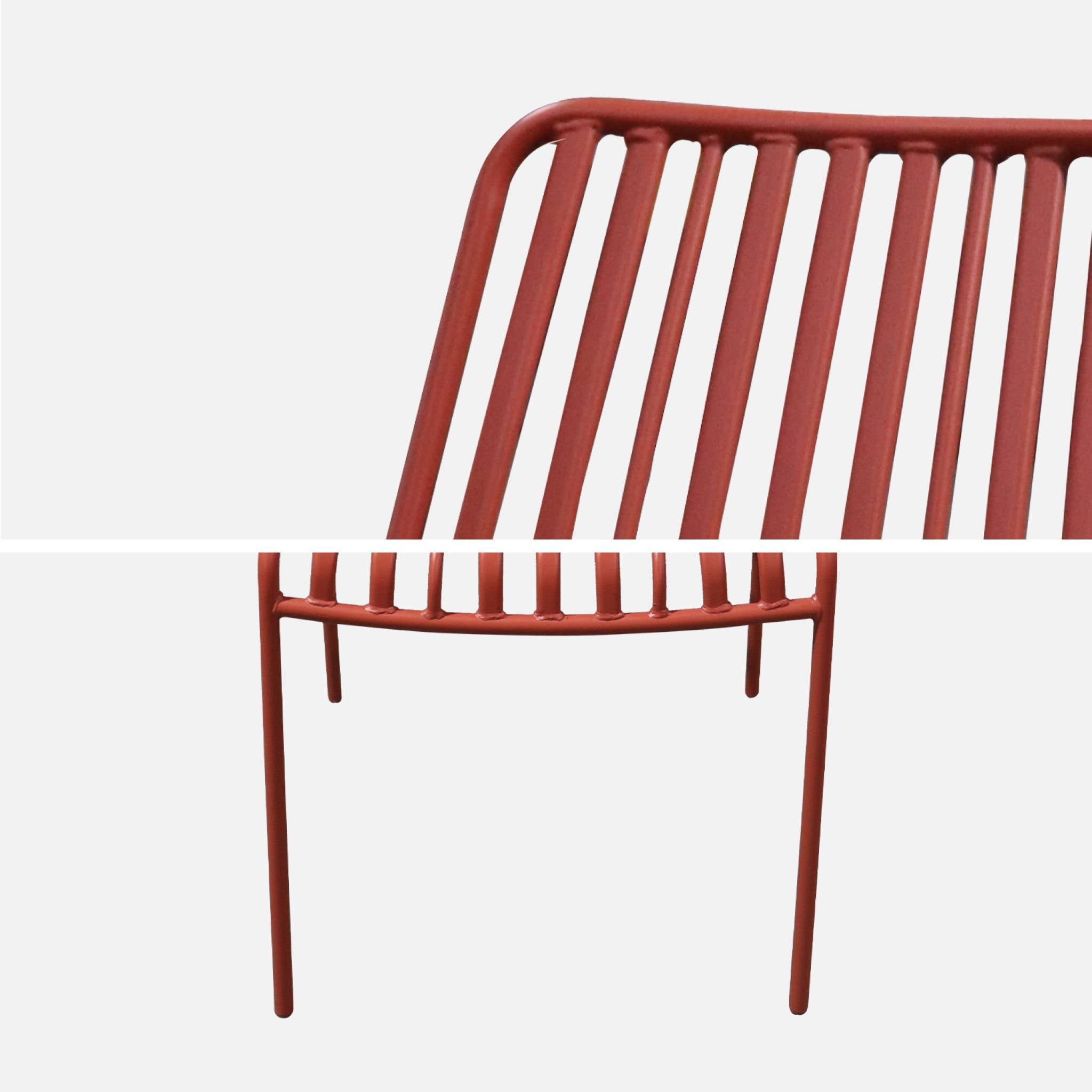 Set di due sedie da giardino impilabili in acciaio , terracotta