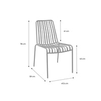 Set di due sedie da giardino impilabili in acciaio , terracotta