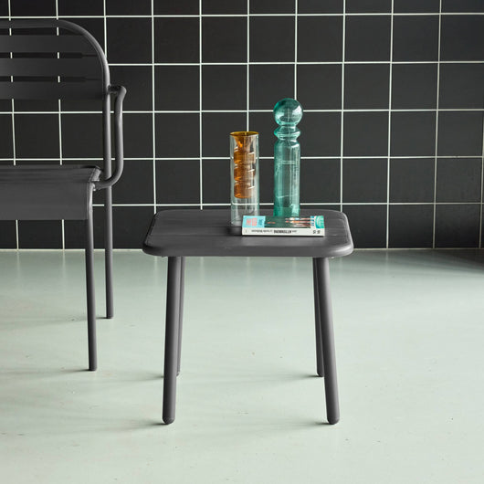 Tavolino da giardino quadrato in acciaio, 45cm, antracite