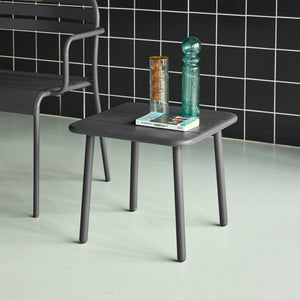 Tavolino da giardino quadrato in acciaio, 45cm, antracite