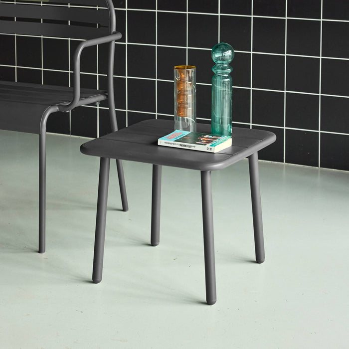 Tavolino da giardino quadrato in acciaio, 45cm, antracite