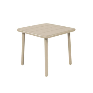 Tavolino da giardino quadrato in acciaio, beige