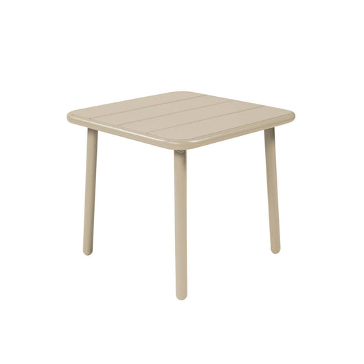 Tavolino da giardino quadrato in acciaio, beige
