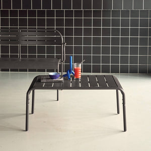 Tavolino da giardino rettangolare in acciaio, 90cm, antracite