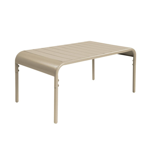 Tavolino da giardino rettangolare in acciaio, beige