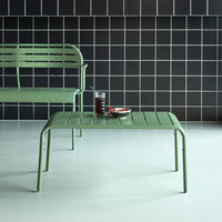 Tavolino da giardino rettangolare in acciaio, verde