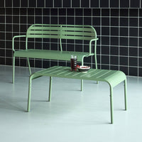 Tavolino da giardino rettangolare in acciaio, verde