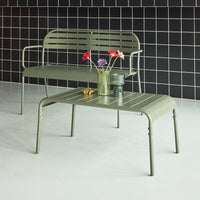 Tavolino da giardino rettangolare in acciaio, verde kaki