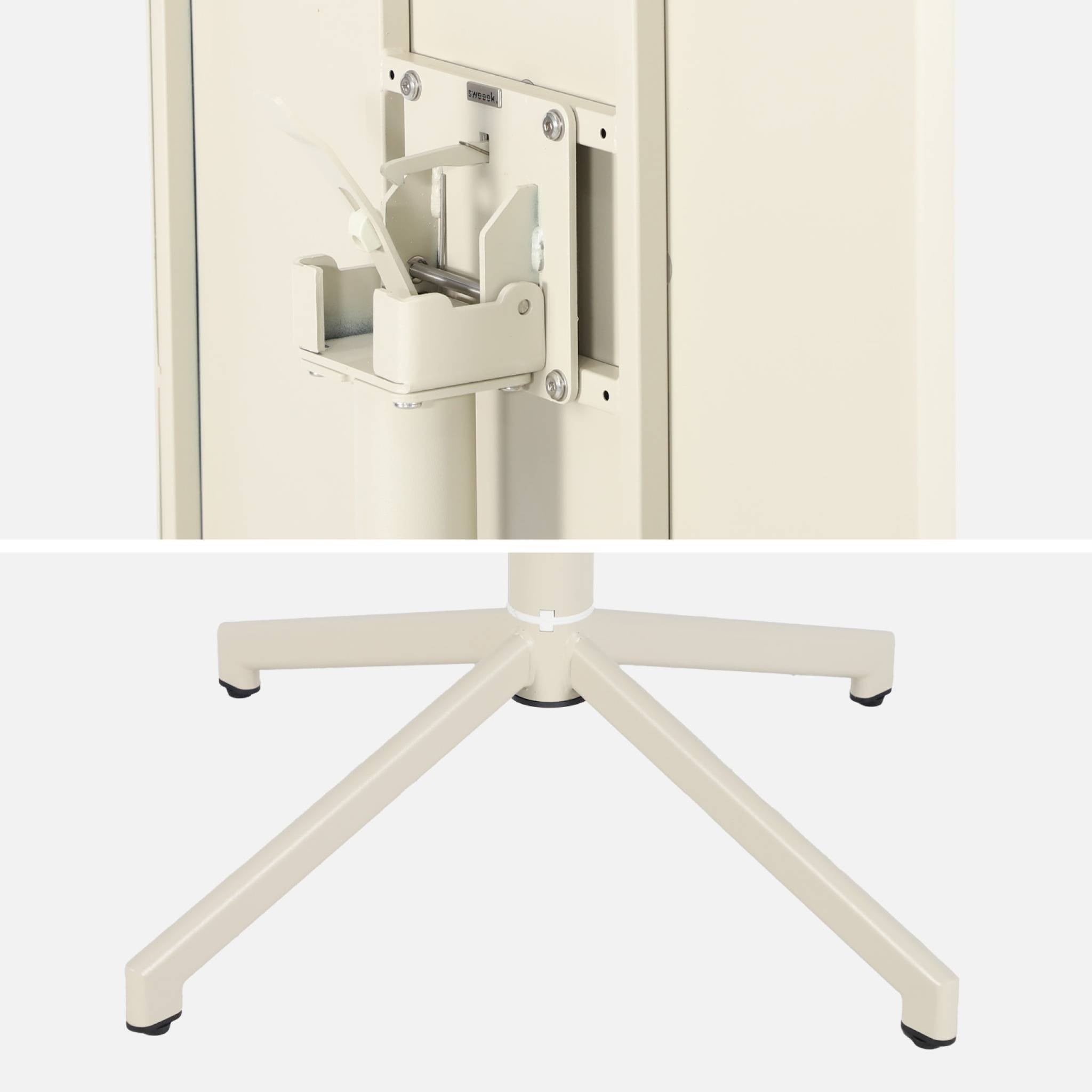 Tavolo da giardino bistrot quadrato pieghevole in acciaio, 2 posti,