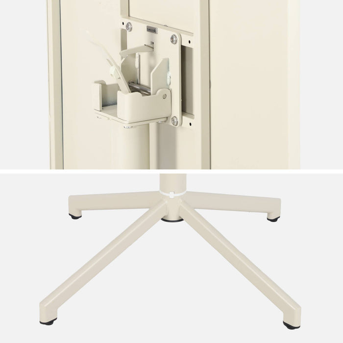 Tavolo da giardino bistrot quadrato pieghevole in acciaio, 2 posti,