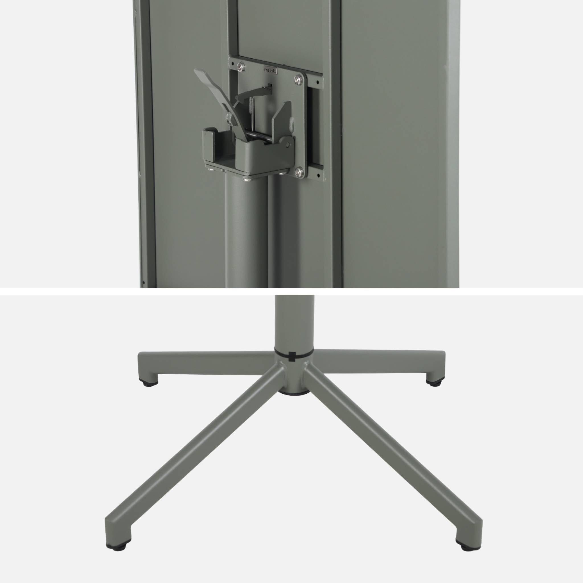 Tavolo da giardino bistrot quadrato pieghevole in acciaio, 2 posti,