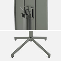 Tavolo da giardino bistrot quadrato pieghevole in acciaio, 2 posti,