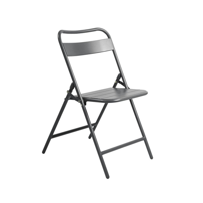Set di 2 sedie da giardino pieghevole in acciaio , antracite