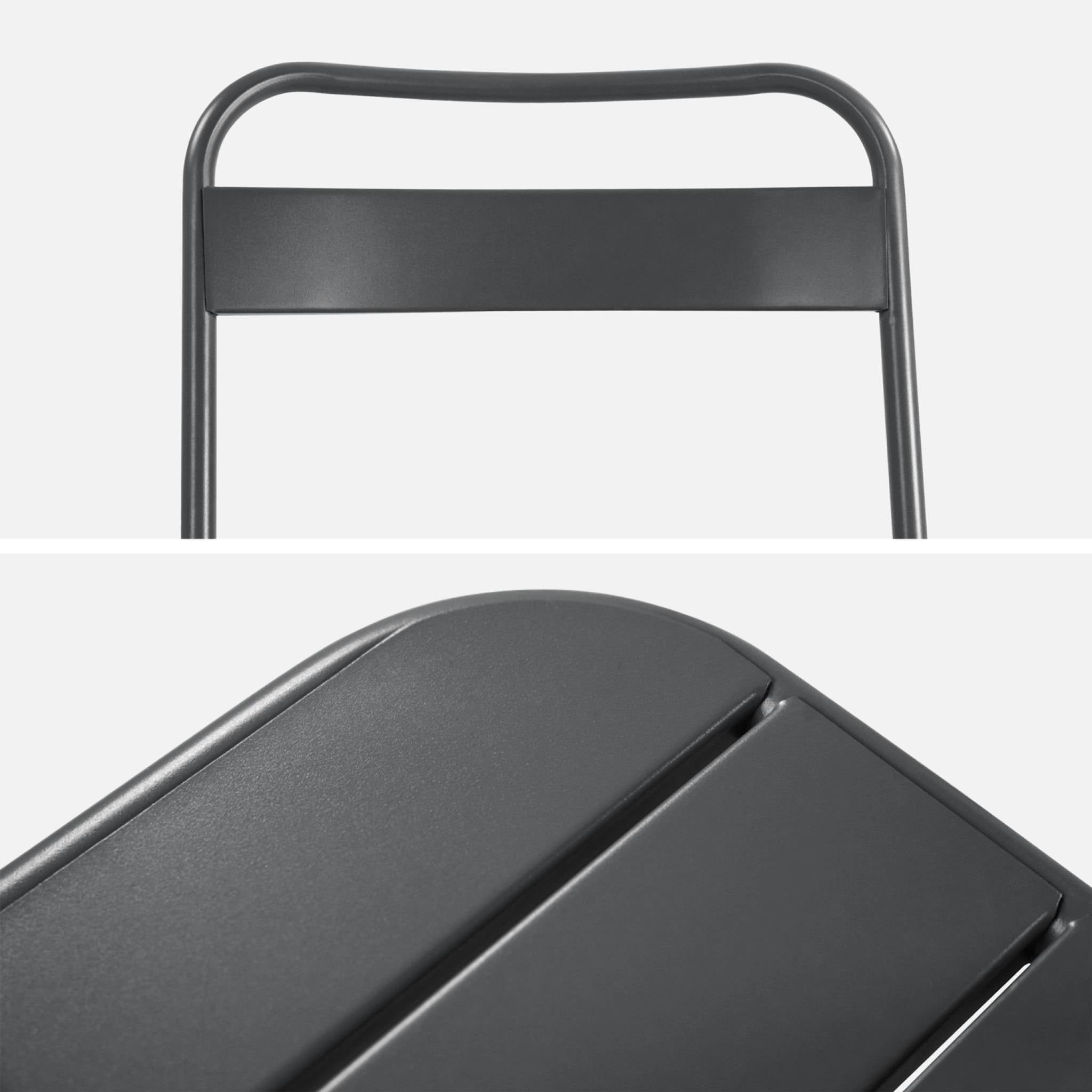 Set di 2 sedie da giardino pieghevole in acciaio , antracite