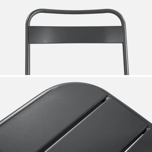 Set di 2 sedie da giardino pieghevole in acciaio , antracite