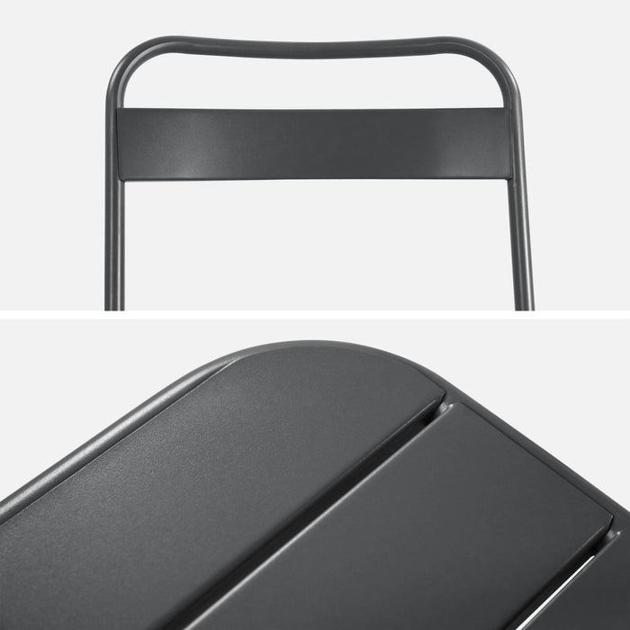 Set di 2 sedie da giardino pieghevole in acciaio , antracite