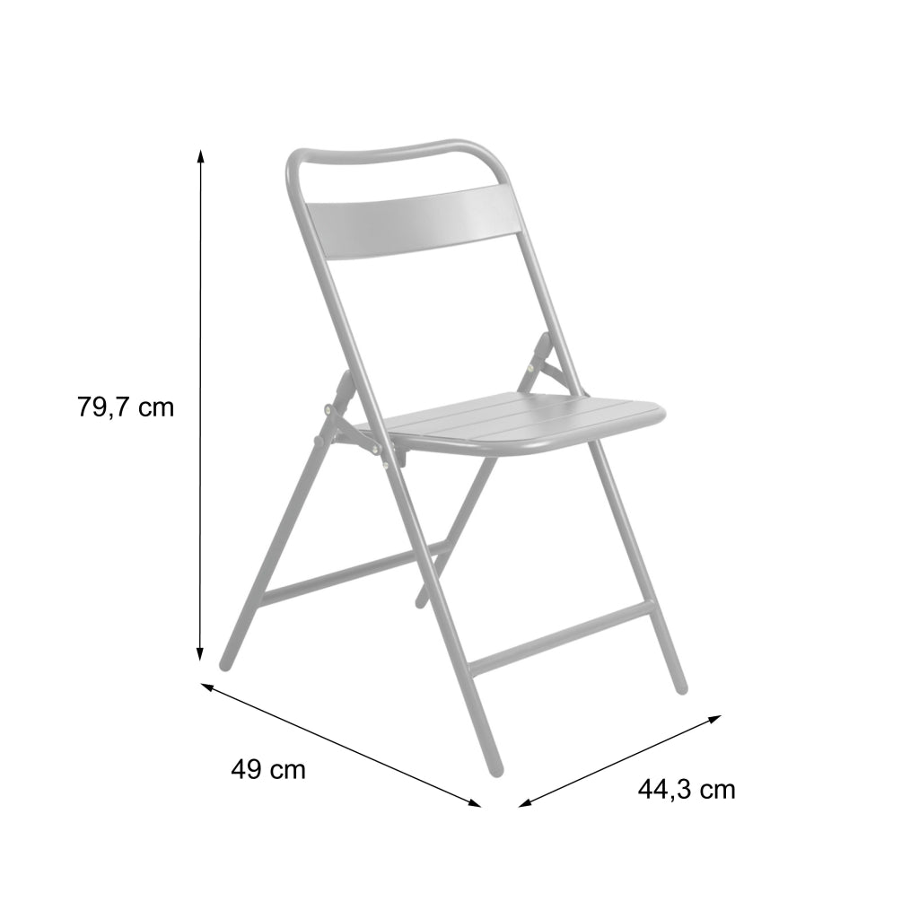 Set di 2 sedie da giardino pieghevole in acciaio , antracite