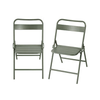 Set di 2 sedie da giardino pieghevole in acciaio , verde kaki