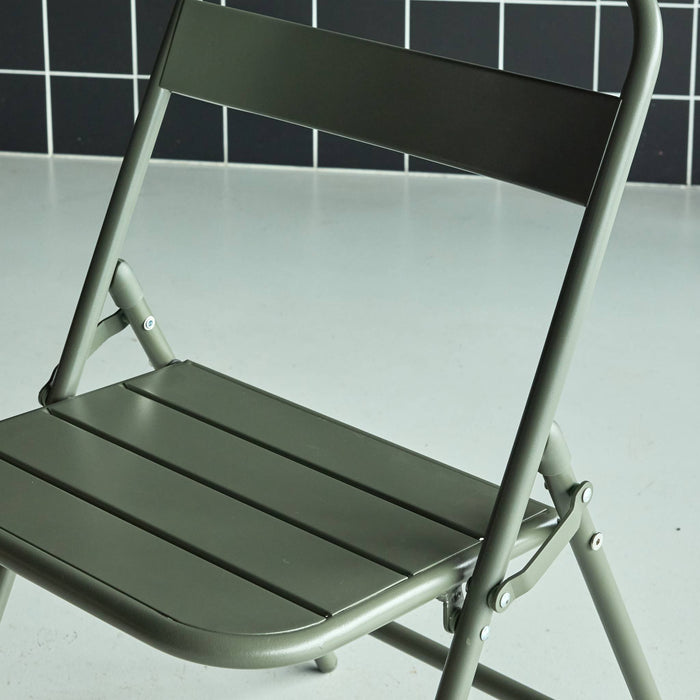 Set di 2 sedie da giardino pieghevole in acciaio , verde kaki