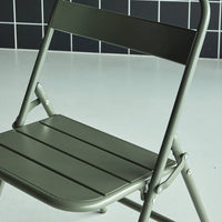 Sedia da giardino pieghevole in acciaio, set di 4, verde kaki