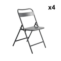 Sedia da giardino pieghevole in acciaio, set di 4, antracite