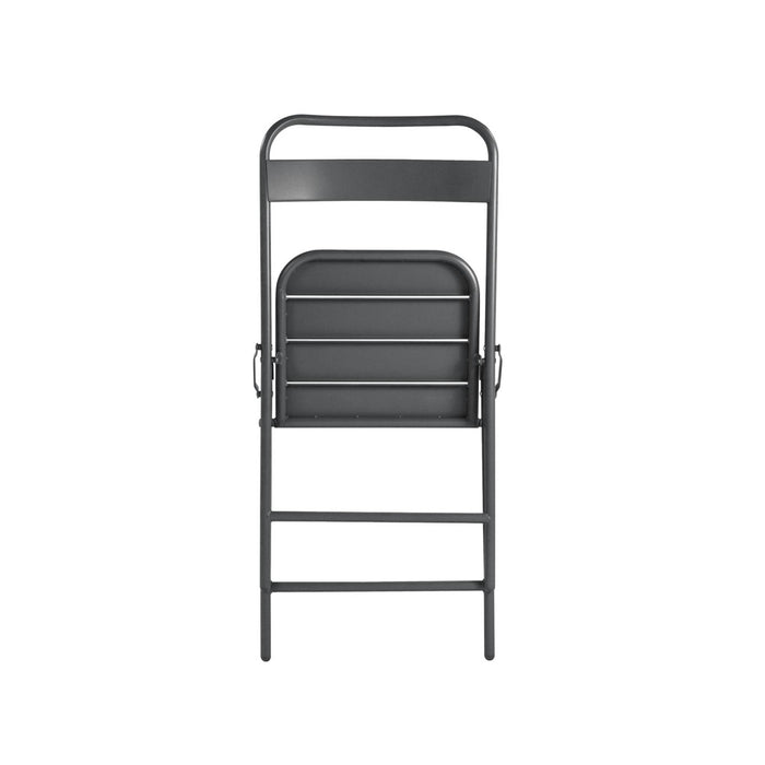 Sedia da giardino pieghevole in acciaio, set di 4, antracite