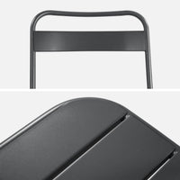 Sedia da giardino pieghevole in acciaio, set di 4, antracite