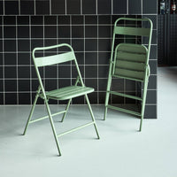 Set di 2 sedie da giardino pieghevole in acciaio , verde