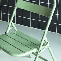 Set di 2 sedie da giardino pieghevole in acciaio , verde