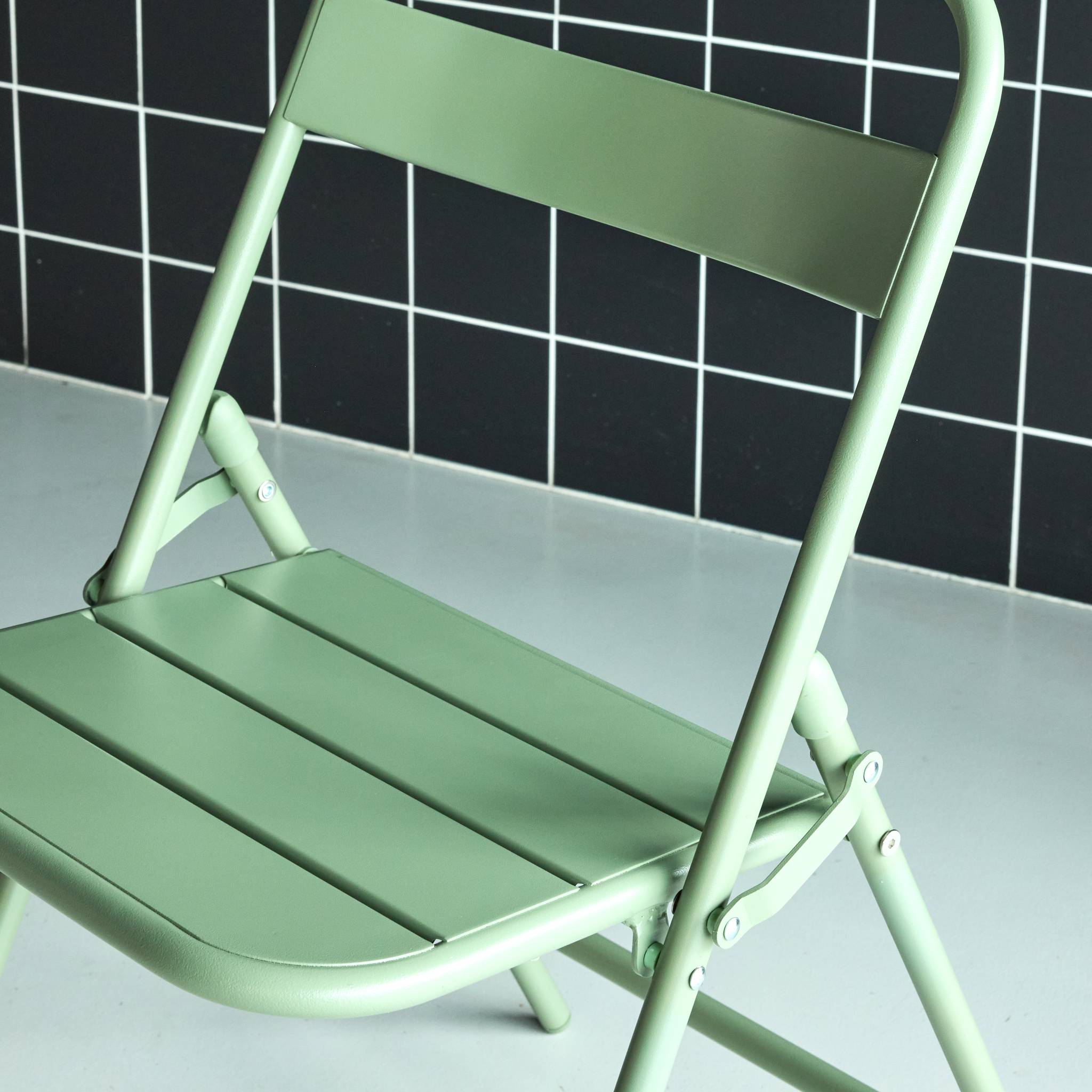 Set di 2 sedie da giardino pieghevole in acciaio , verde