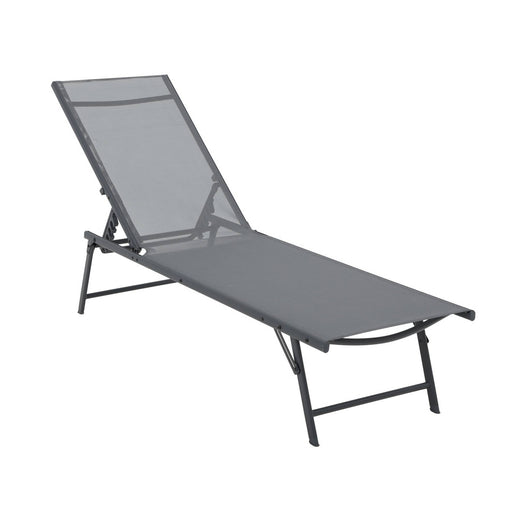 Set di 2 lettini prendisole in acciaio textilene multi posizioni,