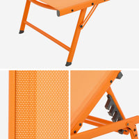 Set di 2 lettini prendisole in acciaio textilene multi posizioni,