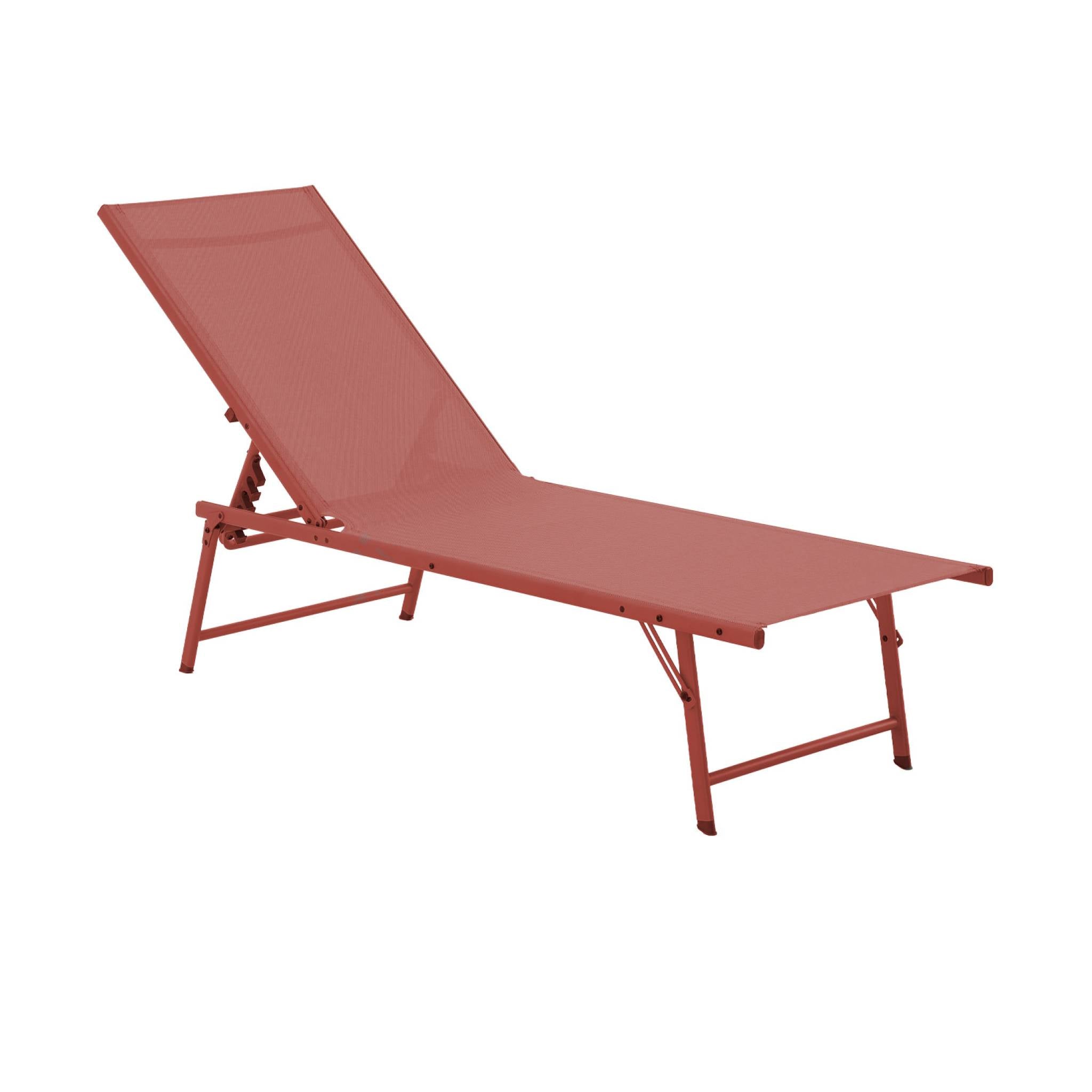 Set di 2 lettini prendisole in acciaio textilene multi posizioni,