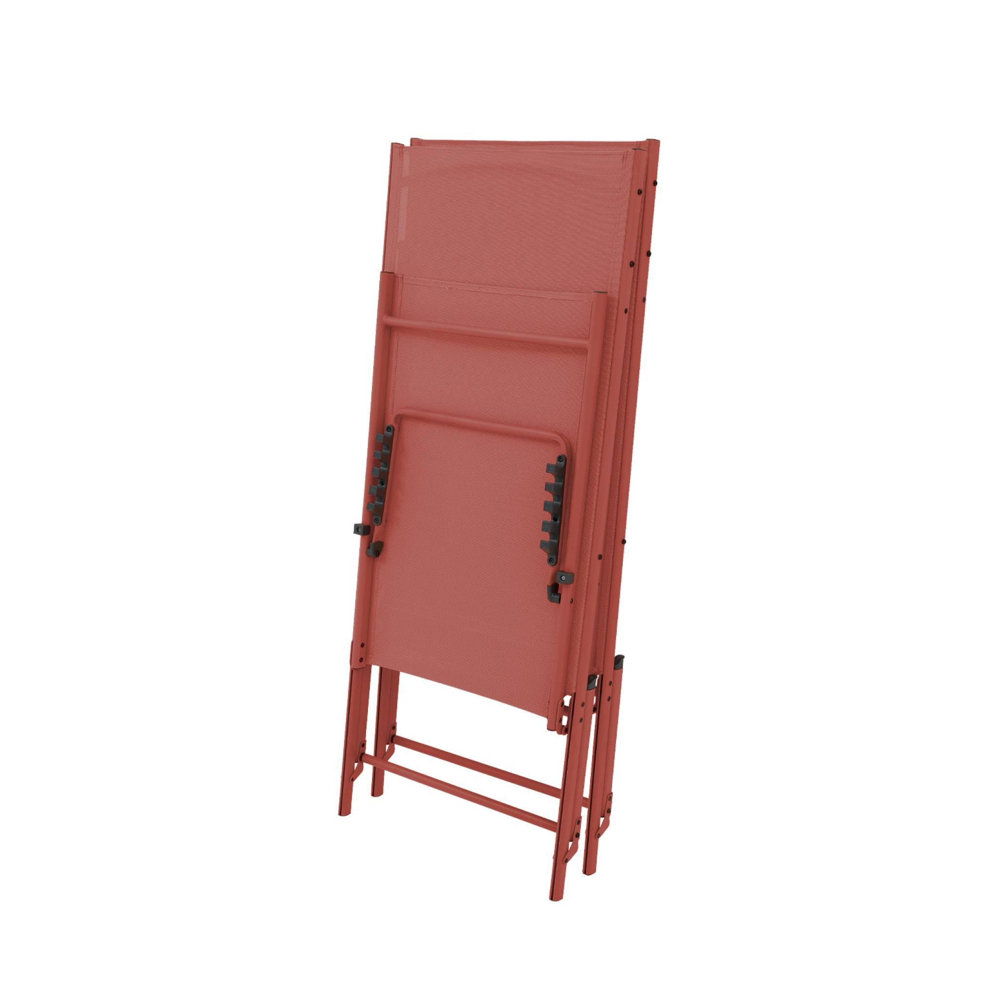 Set di 2 lettini prendisole in acciaio textilene multi posizioni,