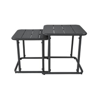 Set di 2 tavolini quadrato in acciaio, antracite