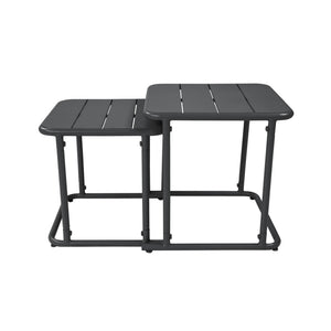 Set di 2 tavolini quadrato in acciaio, antracite
