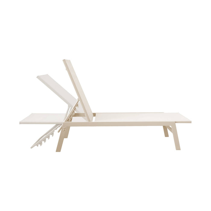 Set 2 sdraio in acciaio multi posizioni, beige