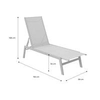 Set 2 sdraio in acciaio multi posizioni, beige