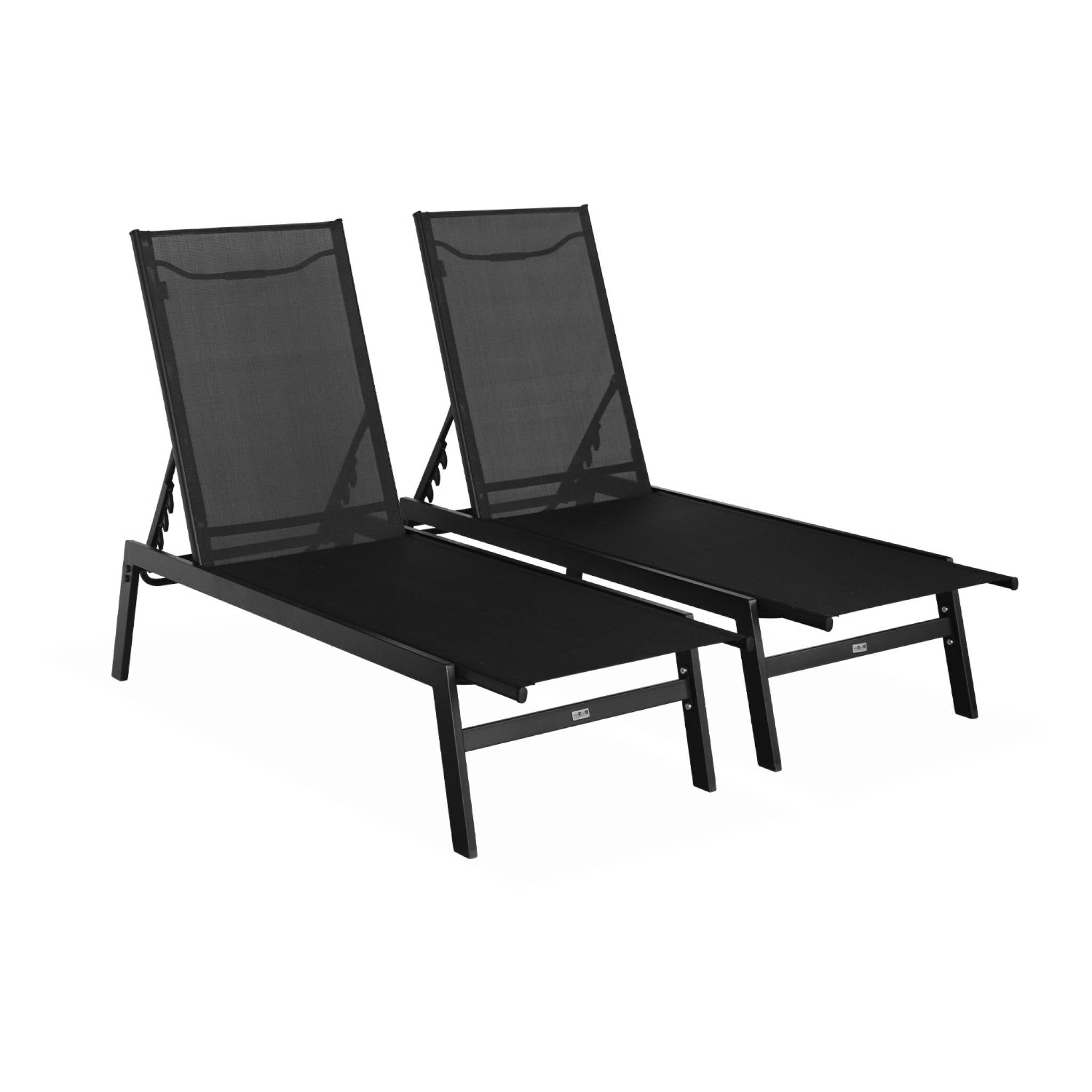 Sdraio in acciaio multi posizioni (set di 2), nero