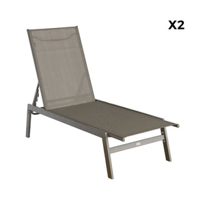 Sdraio in acciaio multi posizioni (set di 2), marrone