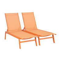 Set 2 sdraio in acciaio multi posizioni, arancione