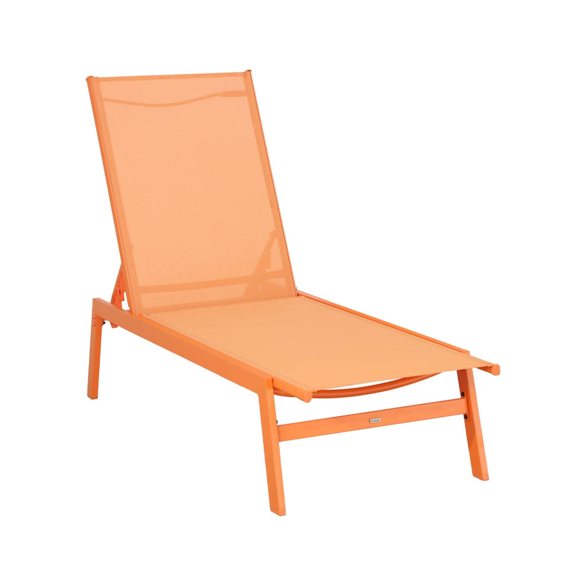 Set 2 sdraio in acciaio multi posizioni, arancione