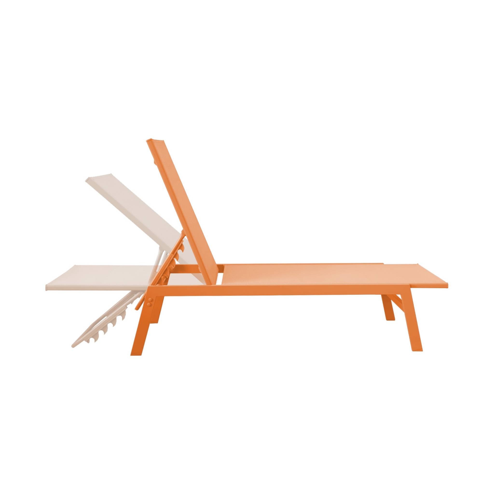 Set 2 sdraio in acciaio multi posizioni, arancione