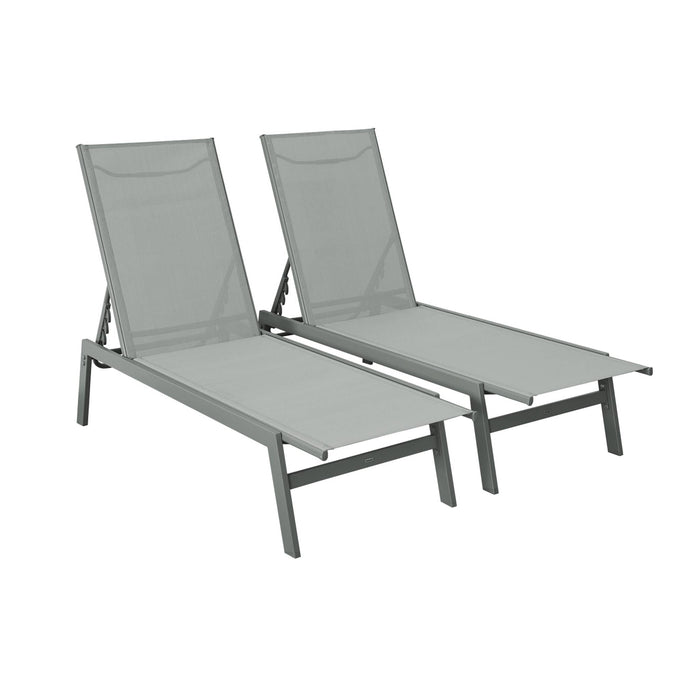 Sdraio in acciaio multi posizioni (set di 2), verde kaki