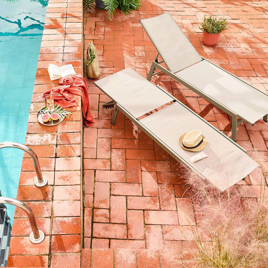 Sdraio in acciaio multi posizioni (set di 2), verde kaki