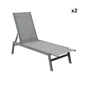 Sdraio in acciaio multi posizioni (set di 2), verde kaki