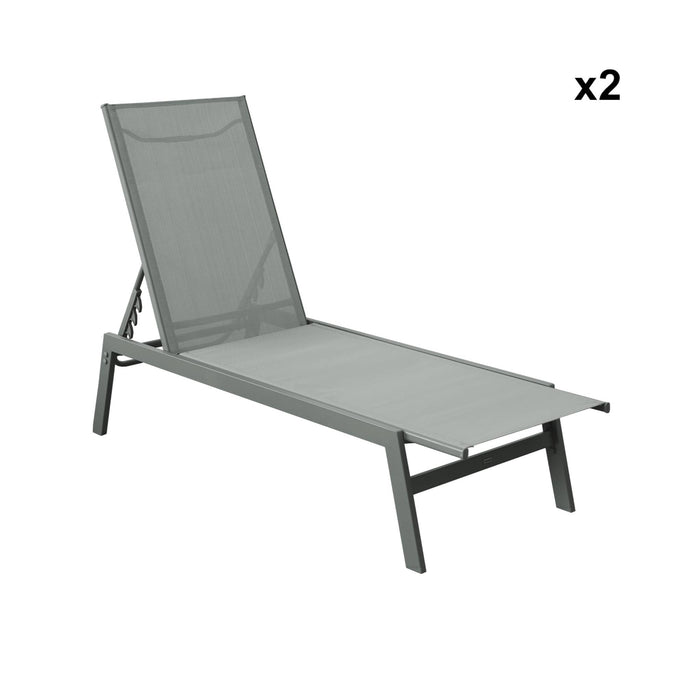 Sdraio in acciaio multi posizioni (set di 2), verde kaki