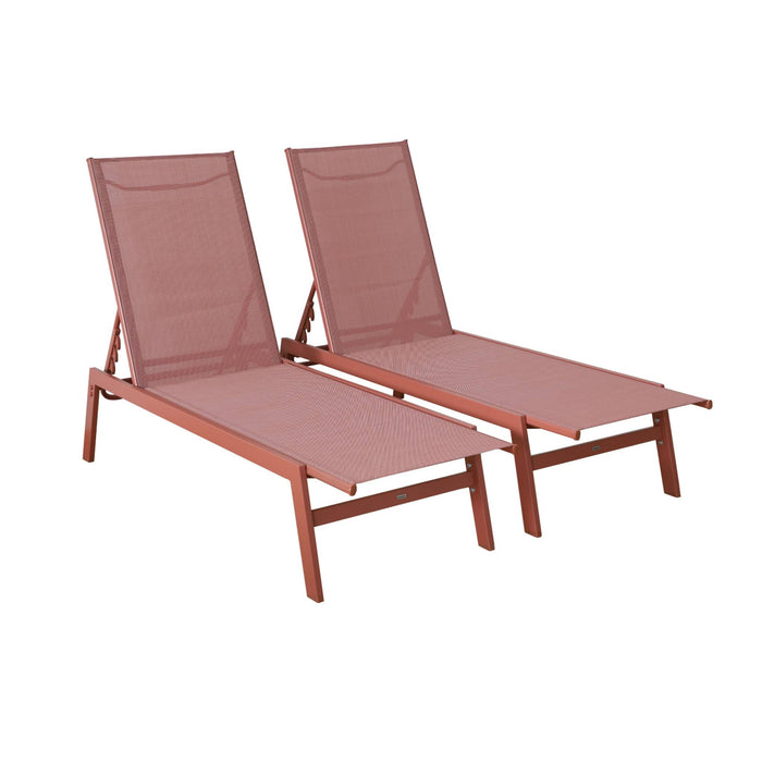 Sdraio in acciaio multi posizioni (set di 2), terracotta