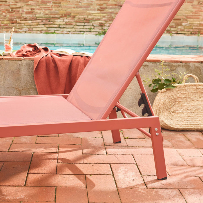 Sdraio in acciaio multi posizioni (set di 2), terracotta