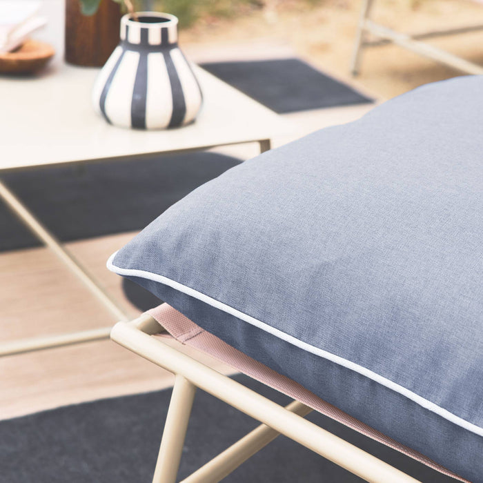 Salotto da giardino in acciaio e textilene a 4 posti, blu